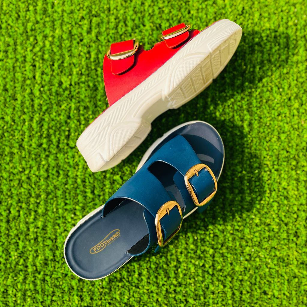 Instant Comfort! Medicated Soft Double Buckle Slippers - Red & Blue - Limited Stock!