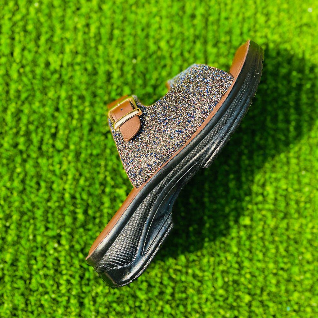 Sparkle Strap Comfort Slip-On Slippers – Stylish Women’s Casual Footwear
