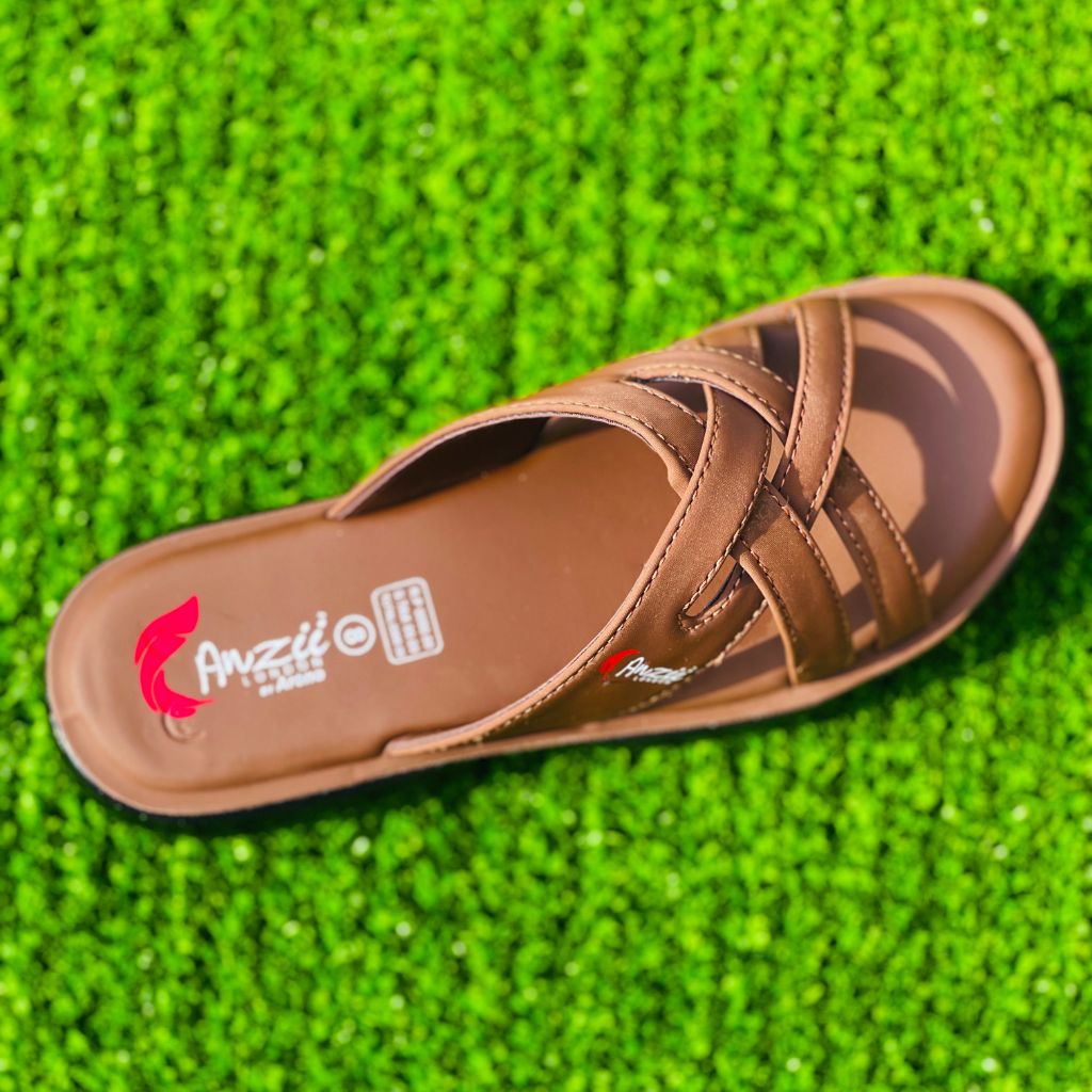 Stylish Brown Cross Strap Slippers for Women | Comfortable & Trendy Footwear