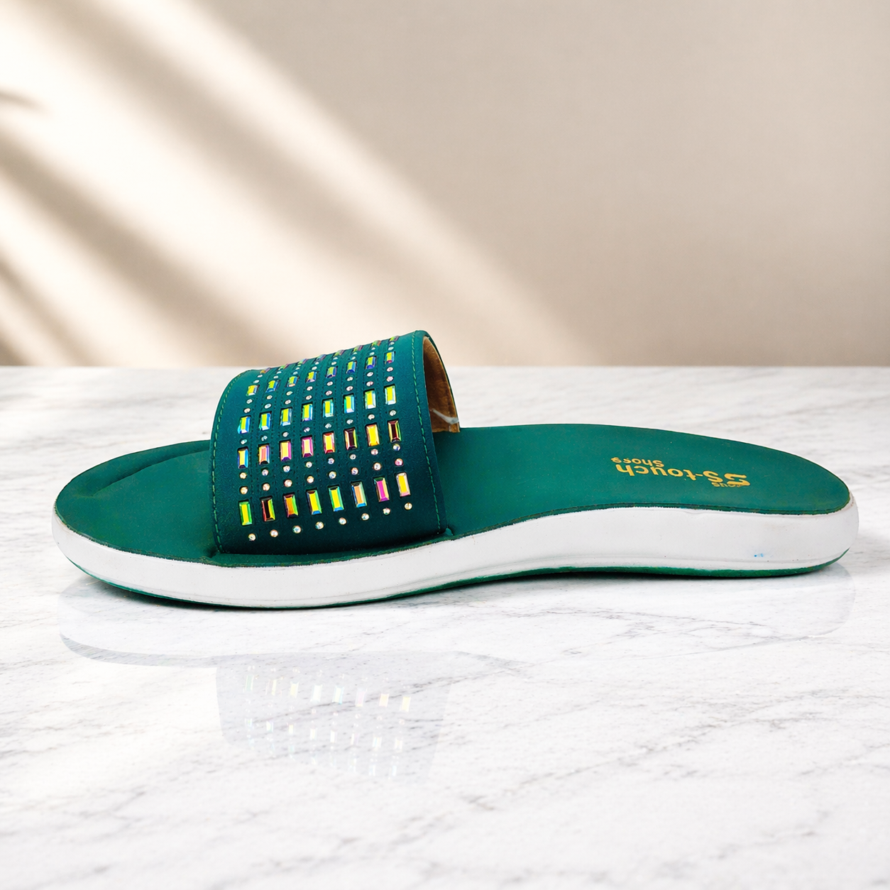 Medicated Comfort Soft Crystal Strap Slippers for Women | Stylish Everyday Slippers