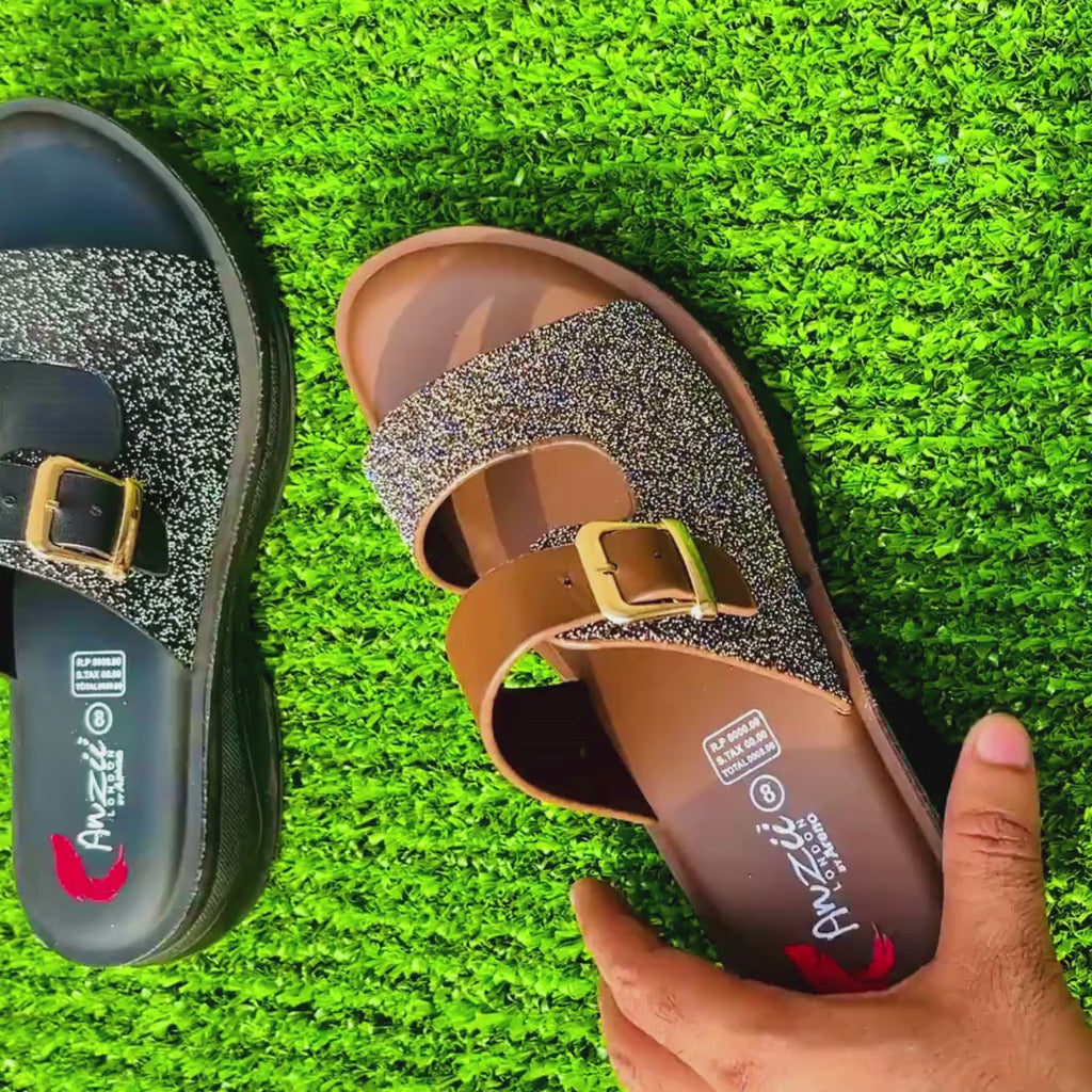 Sparkle Strap Comfort Slip-On Slippers – Stylish Women’s Casual Footwear