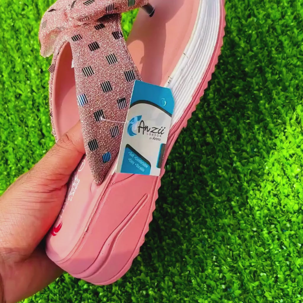 Medicated Comfort Soft Floral Pink Slippers for Women | Orthopedic Cushioned Flip Flop House Slippers